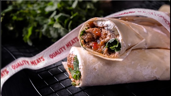 Frozen Meals - Brisket Burrito w/Mexican Rice, Corn, Black Beans, Mexican Cheese and Corinader