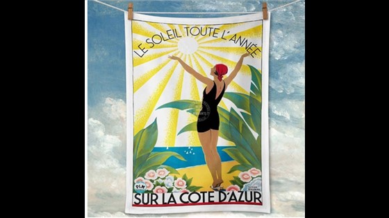 Tea Towel Linen - Retro Print Merchants - Cote D'Azur