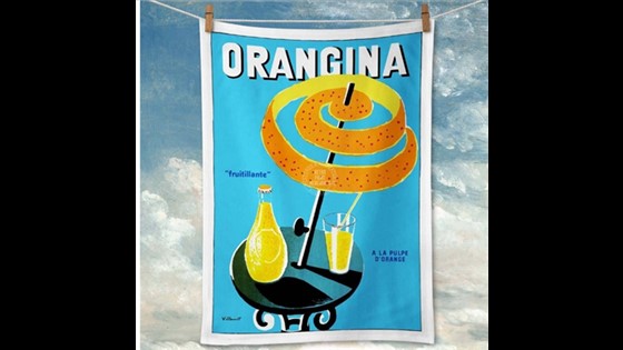 Tea Towel Linen - Retro Print Merchants - Orangina