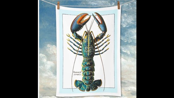 Tea Towel Linen - Retro Print Merchants - French Lobster