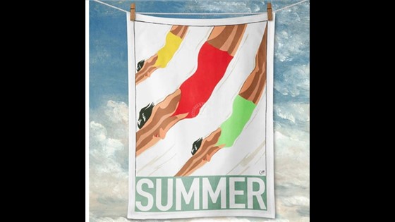 Tea Towel Linen - Retro Print Merchants - Summer