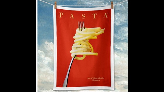 Tea Towel Linen - Retro Print Merchants - Pasta Al Dente