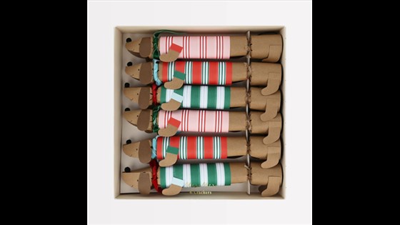 Crackers - Festive Stripe Sausage Dog (Pack of 6 in 3 colors)