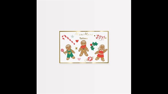 Temporary Tattoos - Gingerbread (Single Item)