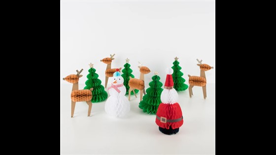 Table Decoration - Honeycomb Christmas Characters - (Pack of 10 in 4 designs)