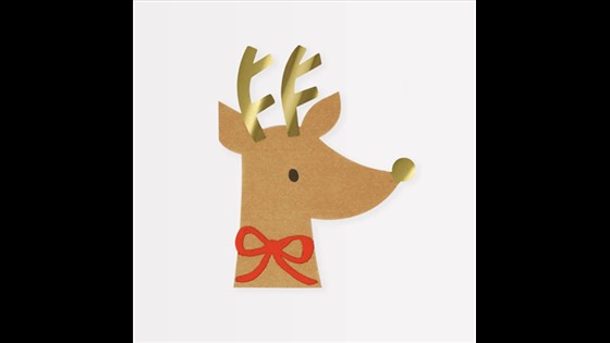 Napkins - Reindeer With Red Bow (Pack of 16)