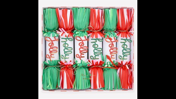 Crackers - Jolly Holly Fringe (Pack of 6 in 2 designs)